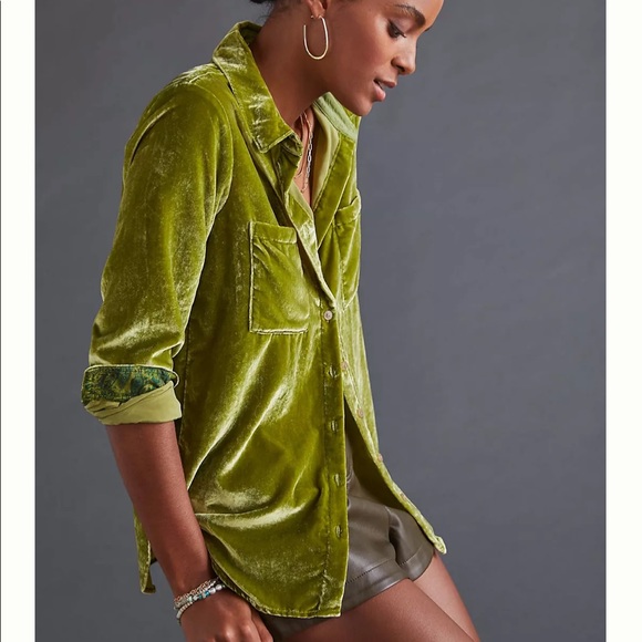 Anthropologie Tops - Anthropologie Pilcro Classic Velvet Buttondown Shirt